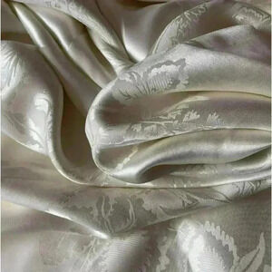 Vintage ivory damask sateen tablecloth luxury wedding formal rectangle 86 X 62”